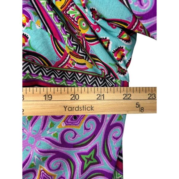 Win Win Pinwheel Sleeve Tunic Size 2XL-3XL Boho Peasant Off Shoulder Multicolor - Picture 7 of 9